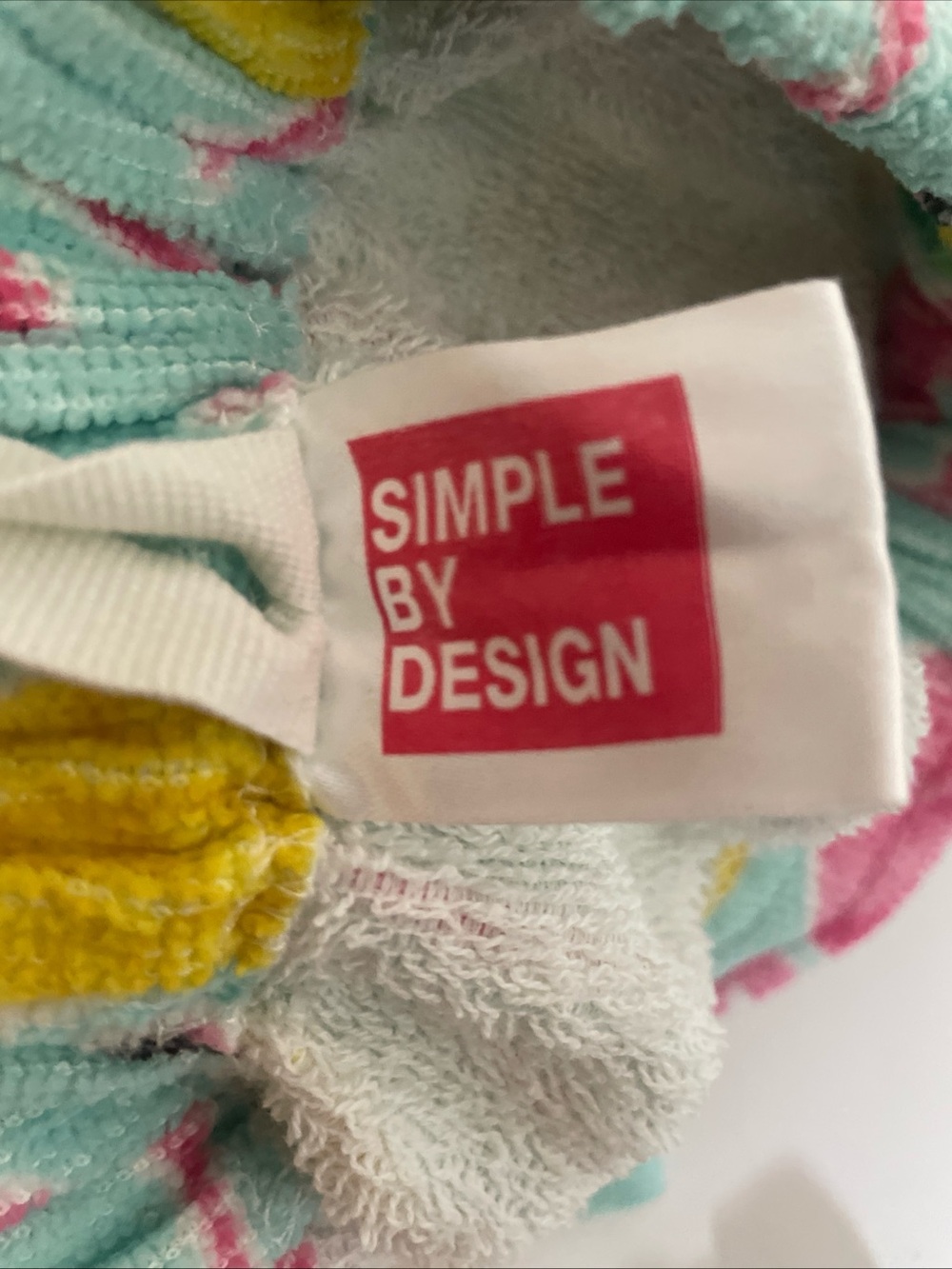 Simple By Design Terry Cloth Wrap Around Towel Flamingo Tropical Print Elastic - Picture 6 of 10